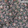 Ткань шифон с эффектом крэш в цветы из вискозы