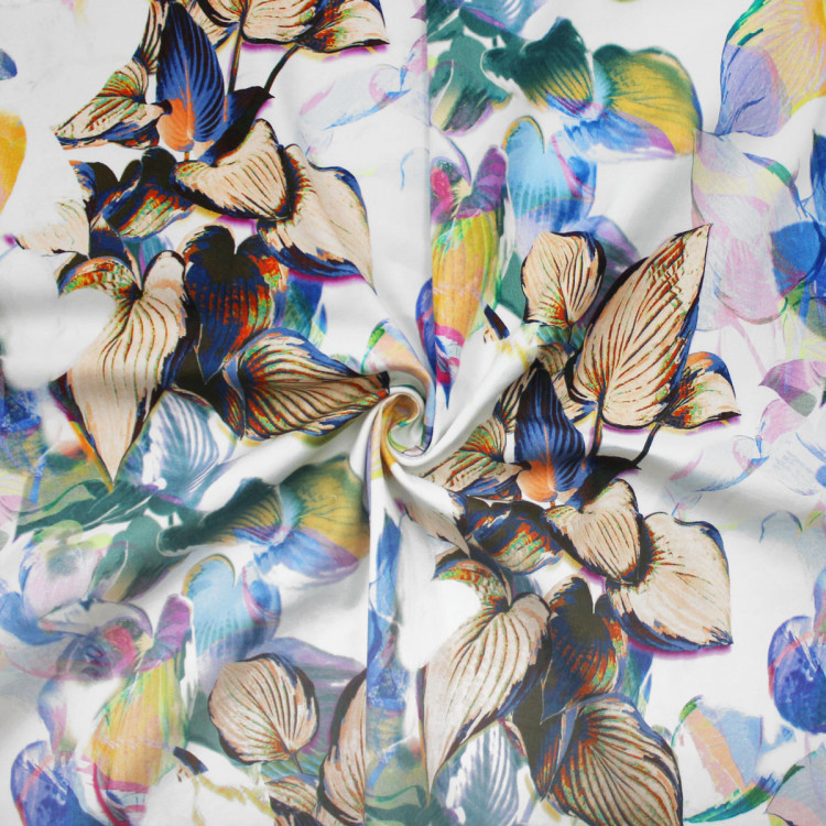 Сатин с цветочным рисунком Сатин с цветочным рисунком