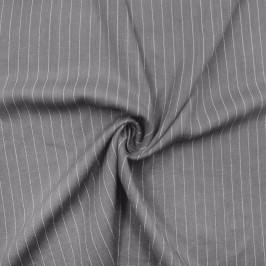 Костюмная ткань из вискозы и льна в полоску