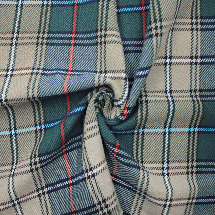 Костюмная ткань в серо-голубую клетку Костюмная ткань в серо-голубую клетку