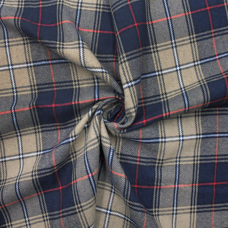 Костюмная ткань в бежевую клетку Костюмная ткань в бежевую клетку