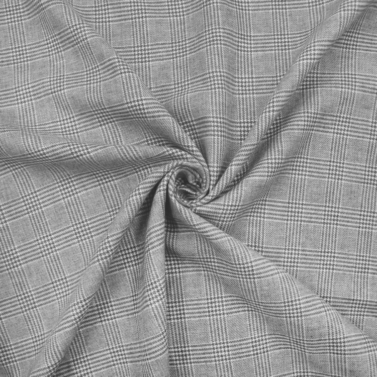 Костюмная ткань светло-серая в клетку