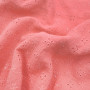 Ткань муслин, хлопок 100%, оранжевый цвет с вышивкой