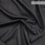 Костюмная ткань коричневая в голубую клетку