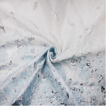 Органза жаккардовая бело-голубая