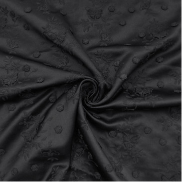 Атлас черный с аппликацией 