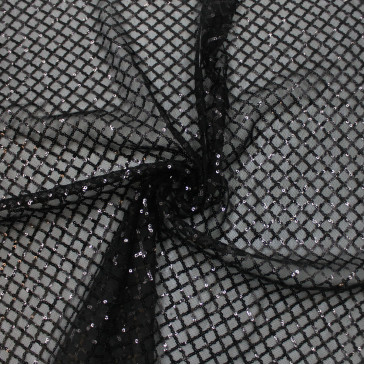 Сетка черная с пайетками