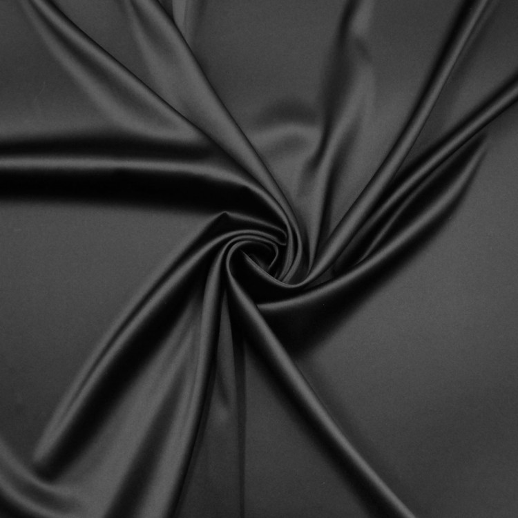 Ткань черная шелковый атлас 