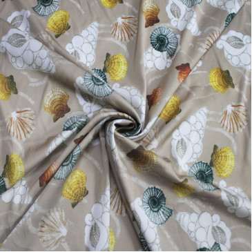 Искусственный шелк с принтом