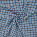 Костюмная серо-голубая ткань в клетку Костюмная серо-голубая ткань в клетку