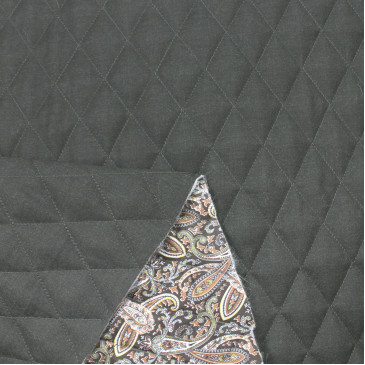 Стеганная ткань темно-зеленого цвета Стеганная ткань темно-зеленого цвета