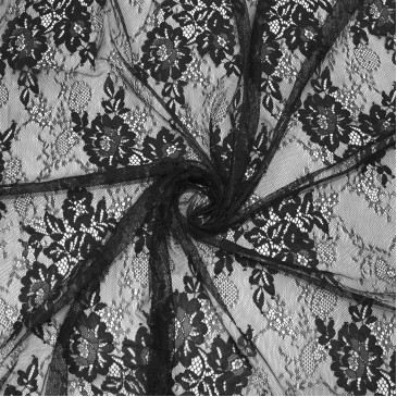 Кружевная ткань черная