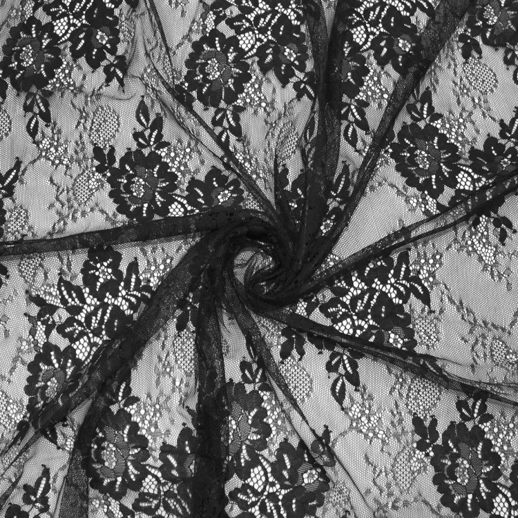 Кружевная ткань черная Кружевная ткань черная