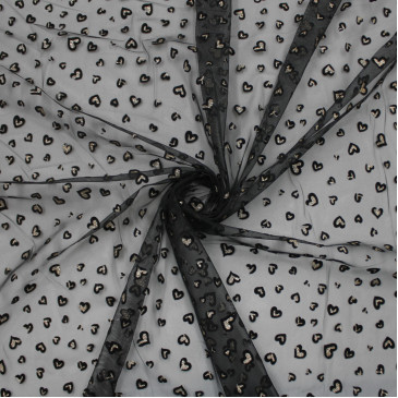 Ткань сетка в сердечки Ткань сетка в сердечки