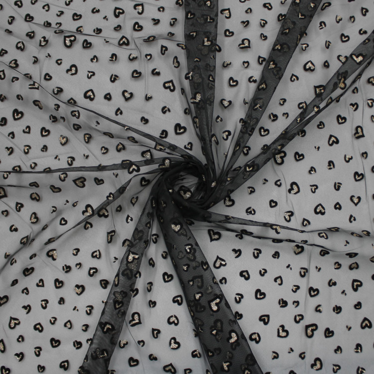 Ткань сетка в сердечки Ткань сетка в сердечки