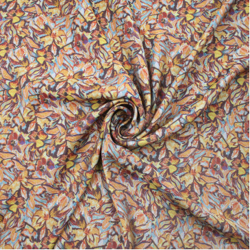 Искусственный шелк с абстрактным принтом