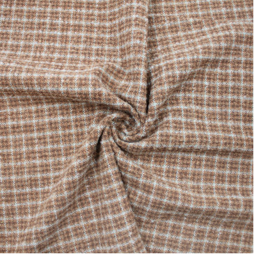 Костюмная ткань бежевая в клетку