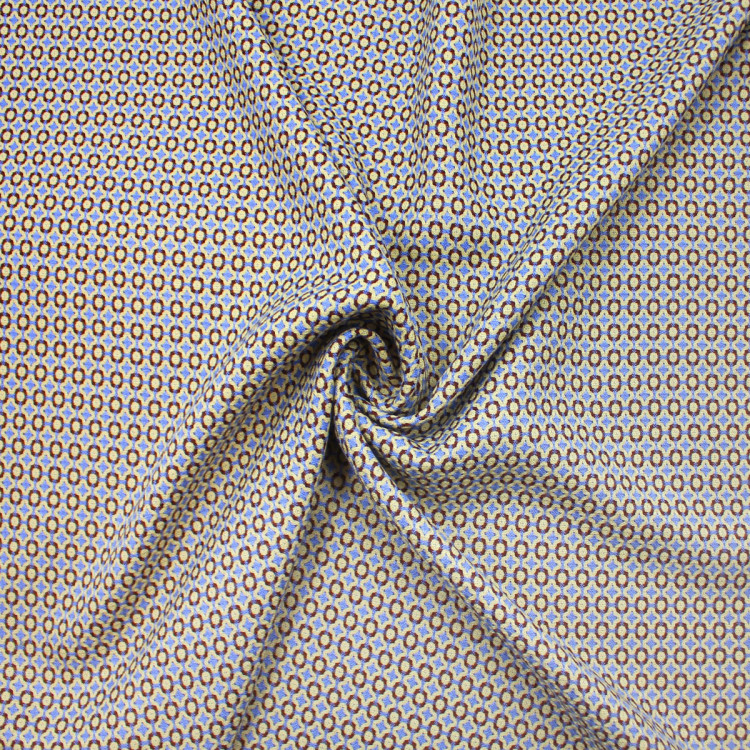 Костюмная ткань с геометрическим желтым узором