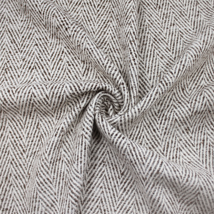 Пальтовая ткань в елочку бело-коричневая Пальтовая ткань в елочку бело-коричневая