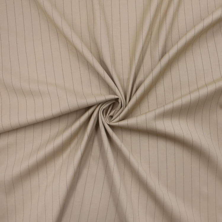 Костюмная ткань бежевая в полоску Костюмная ткань бежевая в полоску