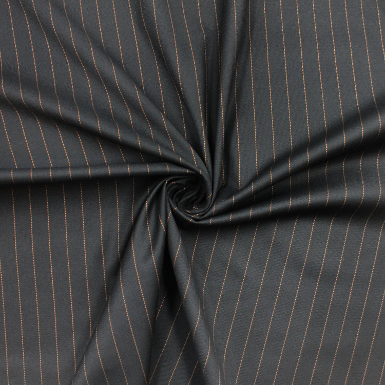 Костюмная ткань черная в полоску Костюмная ткань черная в полоску