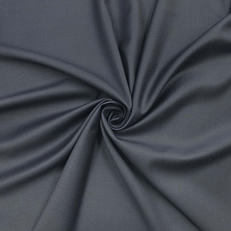 Костюмная полушерстяная синяя ткань