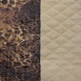 Стеганная ткань двухсторонняя с анималистическим принтом