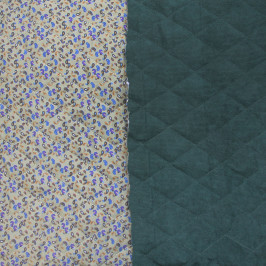 Стеганная двухсторонняя зеленая ткань