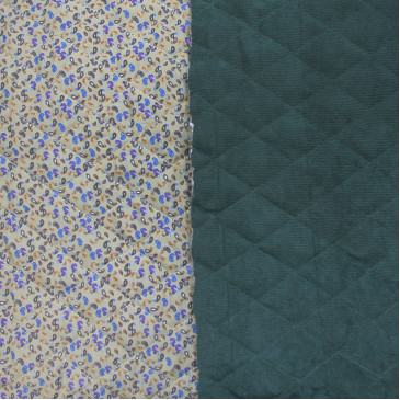 Стеганная двухсторонняя зеленая ткань Стеганная двухсторонняя зеленая ткань