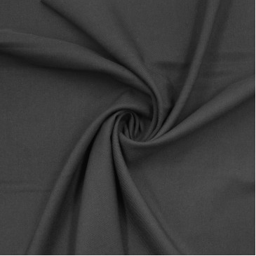 Костюмная черная полушерстяная ткань 