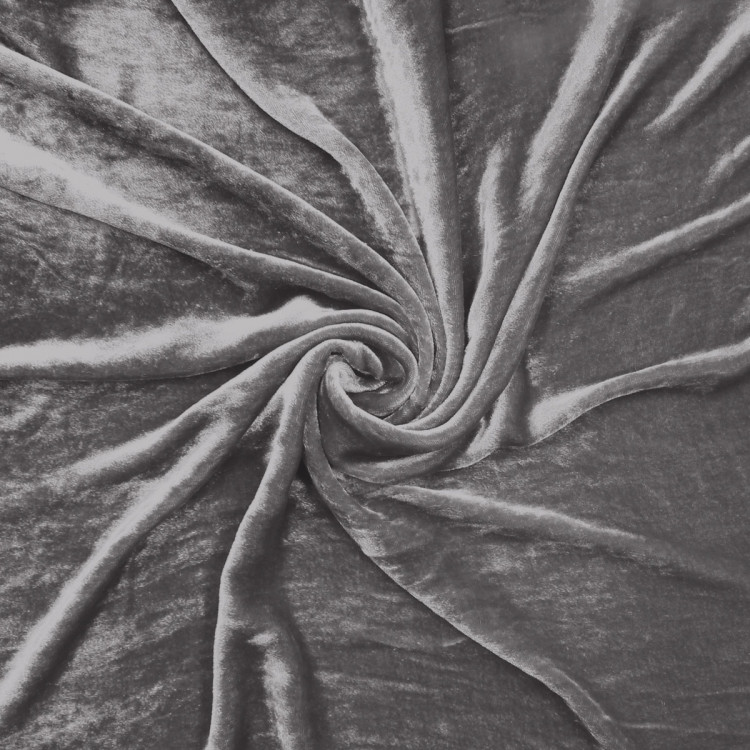 Бархатная ткань серая