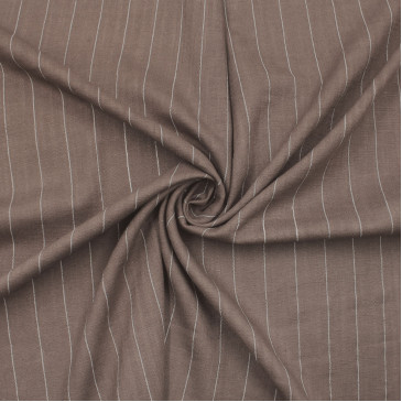 Ткань рубашечная из льна и вискозы в полоску