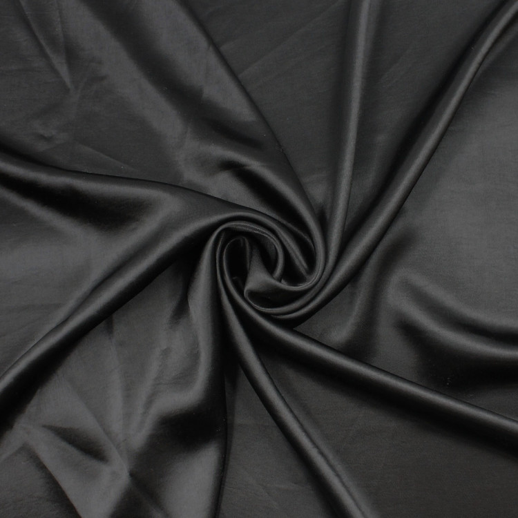 Атласная ткань черная