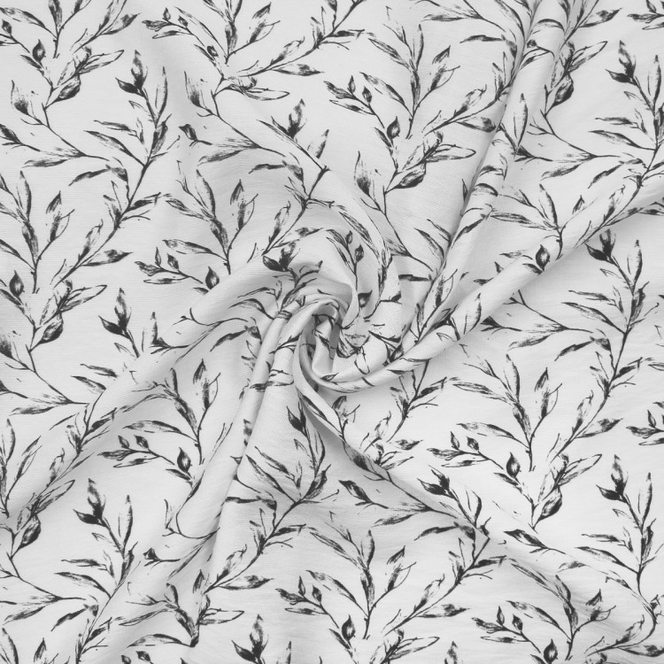 Ткань муслин с растительным принтом