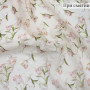 Ткань батист пудрового цвета в цветы