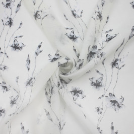 Батист сливочного цвета в цветы