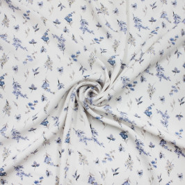 Плательная ткань из 100% вискозы в голубые цветы