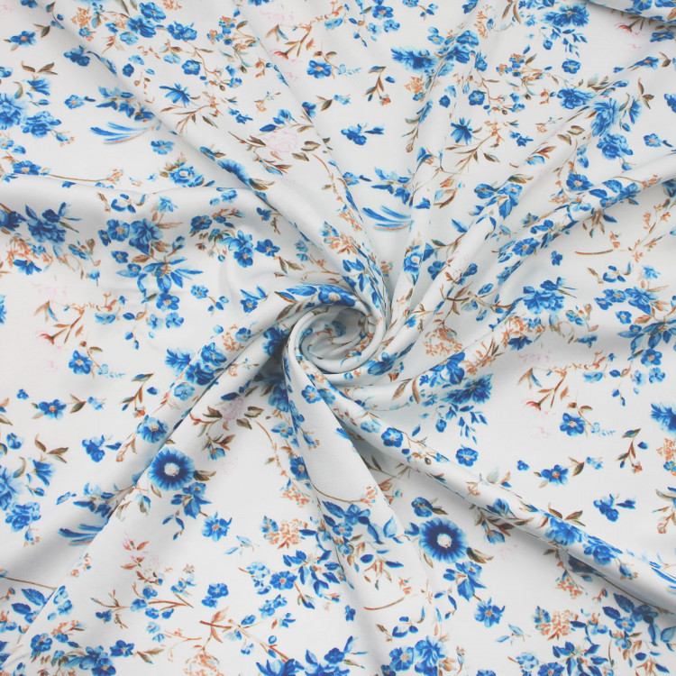 Ткань с цветочным принтом сатин из 100% вискозы