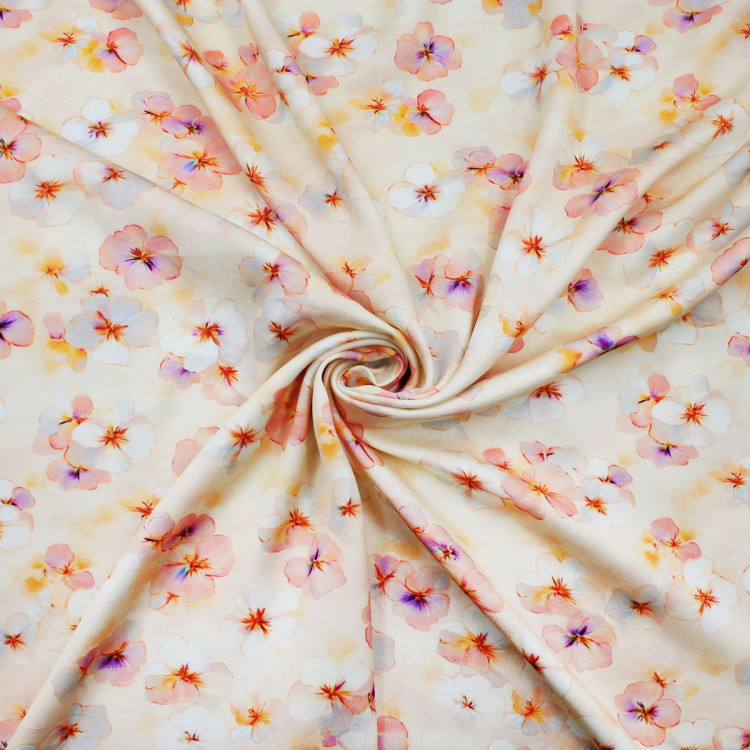 Ткань из вискозы с цветочным принтом
