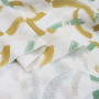Плательная ткань с молочно-желтым принтом 