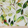 Ткань из льна и вискозы с растительным принтом