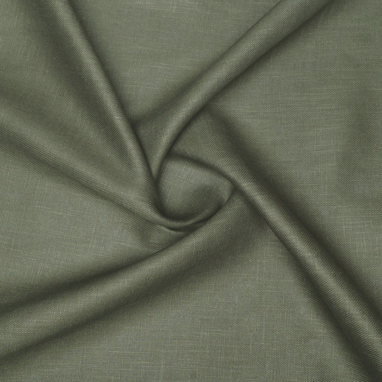 Ткань оливковая плательная из крапивы и хлопка