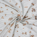 Ткань в полоску с бежевой вышивкой