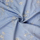 Ткань в полоску с вышивкой цветами