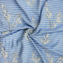 Ткань голубого цвета вышивка с пайетками и стеклярусом