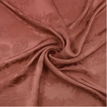 Ткань атлас медного цвета с жаккардовым узором