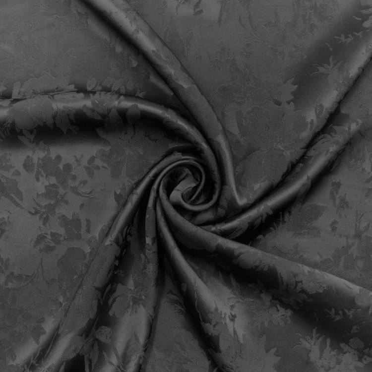 Атласная черная ткань Атласная черная ткань