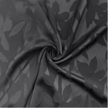 Атлас ткань черного цвета с жаккардовым узором