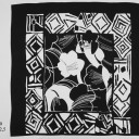 Вискоза сатин с черно-белым принтом Вискоза сатин с черно-белым принтом