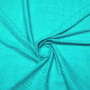 Ткань блузочная ярко-бирюзового цвета вышивка